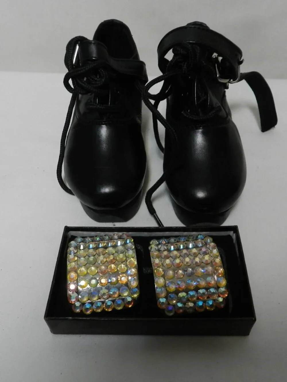 EEASE Irish Dance Leather shoes Handmade w/Buckles Toddler Girls Boy NEW Size 9